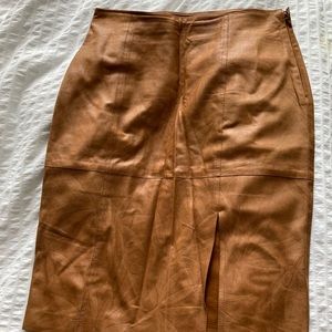 Christian Dior brown leather skirt (pre-owned)